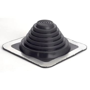Black rubber roof flashing with steps.