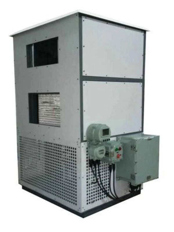 Large industrial electrical equipment with control panels and ventilation.