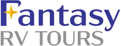 Logo for Fantasy RV Tours with a star and bold text.