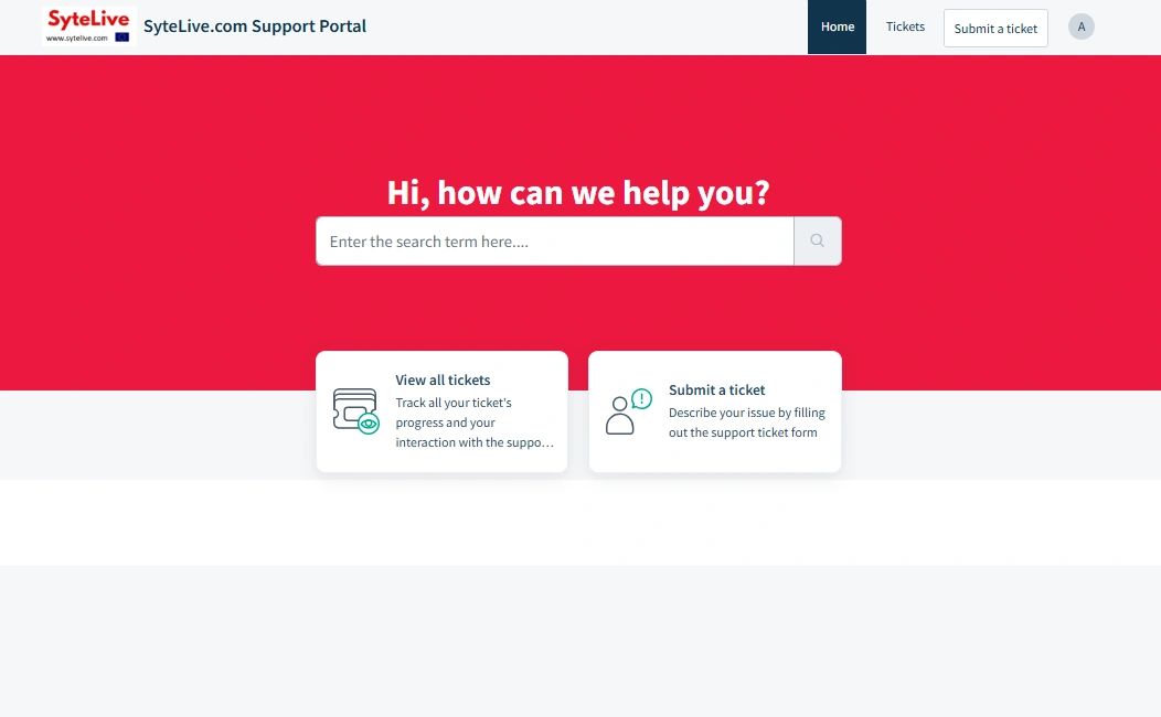 Sytelive Support Portal Launch