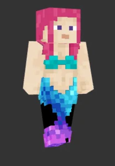 UTK.Io custom mermaid Minecraft skin. multi-colored pink and purple awesomeness!