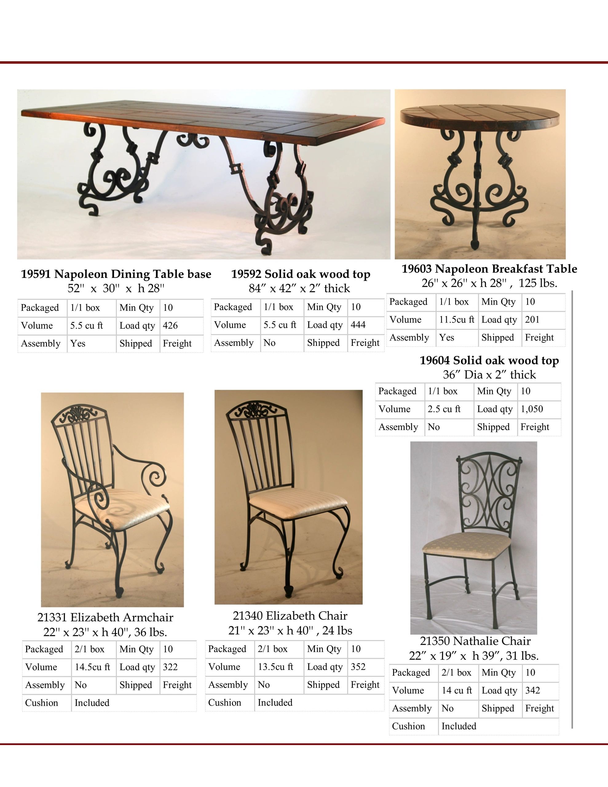 Wrought iron dining table with solid oak top. Iron breakfast table. Forged dining chair