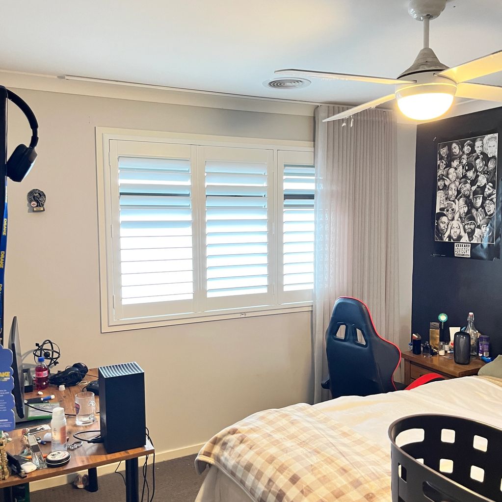 after Plantation shutter fitted for game room