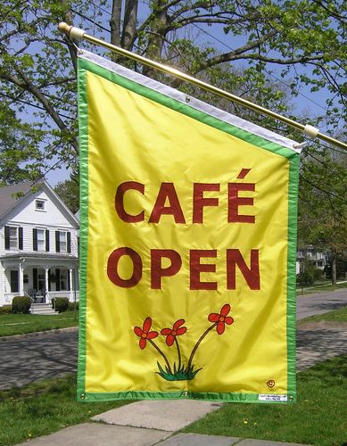 Open Flags - Open Flags That Work  custom made Cafe Open Flag custom made open flags for businesses