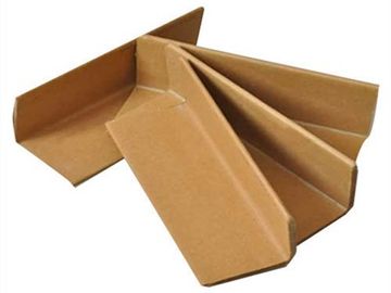 Brown cardboard corner protectors for packaging edges.