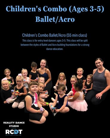 Children’s Combo Ballet/Acro (55 min class) 
This class is for entry level dancers ages 3-5. 

