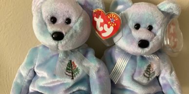 two Issy beanie babies