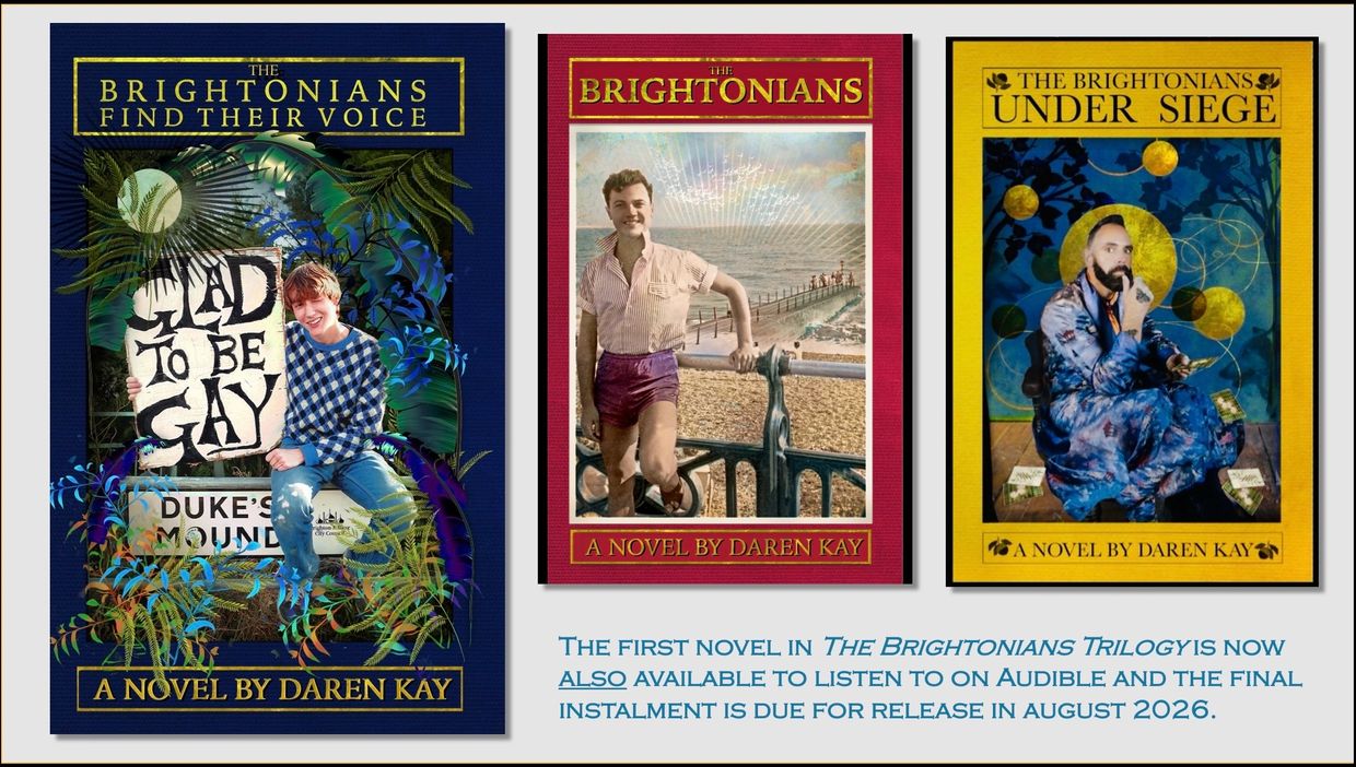 Three book covers from The Brightonians Trilogy by Daren Kay.