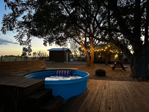 Sunset view from the deck of the Persimmon Hill cowboy pool. Can you see yourself here?