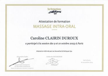 Formation Massage Intra-Oral Catherine Bourgeois. Caroline Clairin Duroux