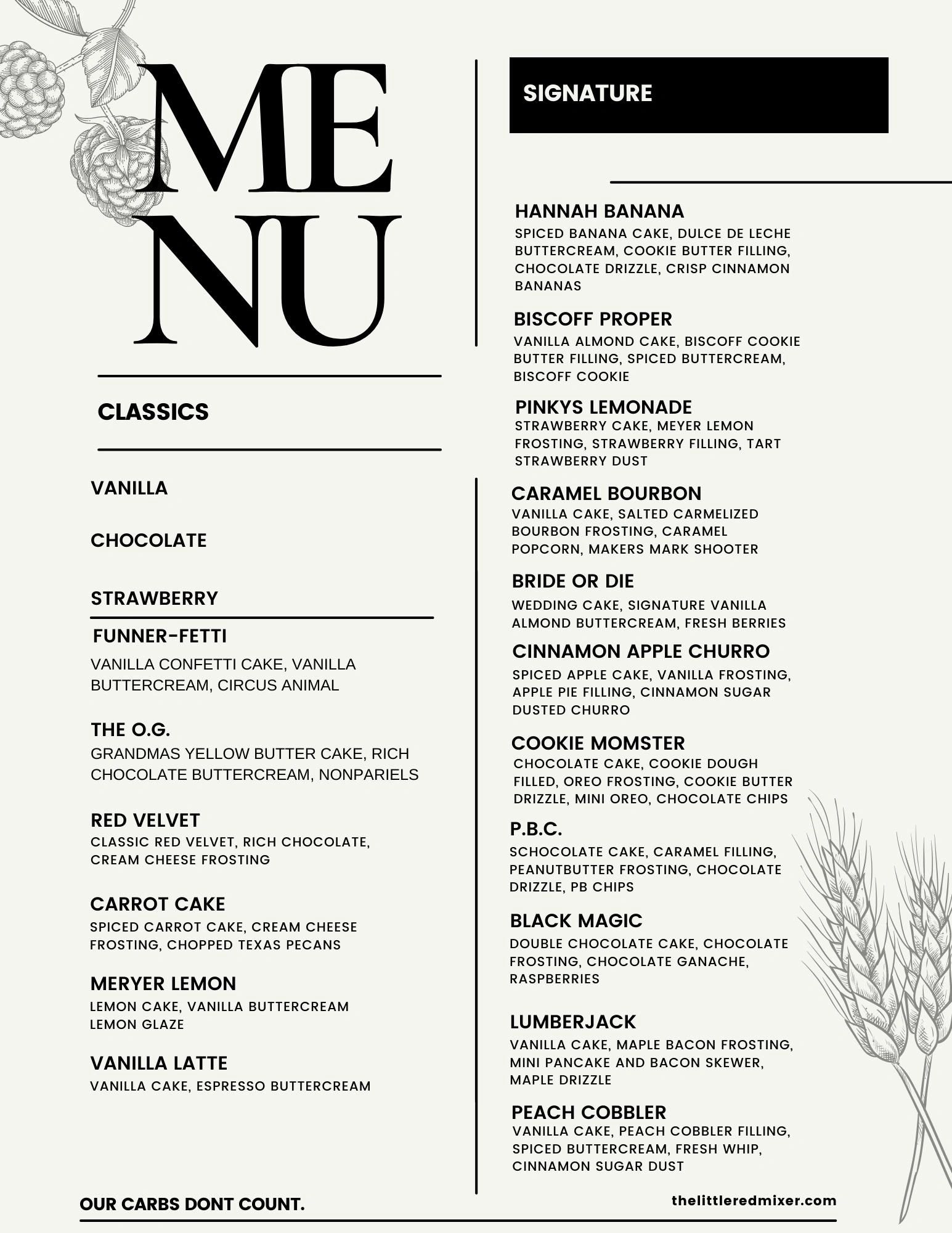 The Mixer Restaurant Menu