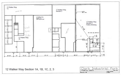 Floor plan of 12 Walker Way sections in Clark Industrial Park.