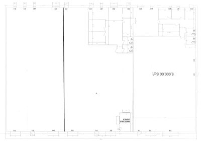 Floor plan showing layout with rooms and a large open area.