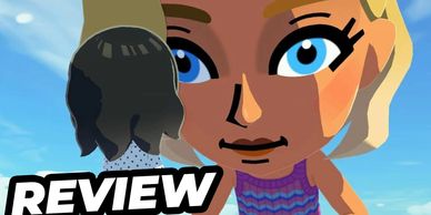 A huge Mii looking down at a smaller one