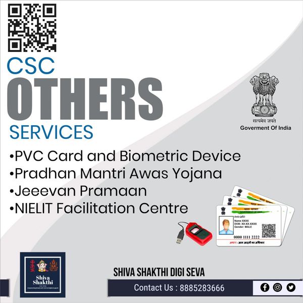 CSC services including NIELIT certification, Jeevan Pramaan digital life certificate, and Ayushman B