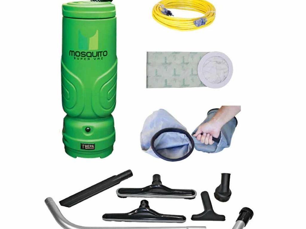 Green mosquito vacuum and accessories kit.