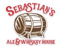Logo for Sebastian's Ale &amp; Whiskey House featuring a wooden barrel.