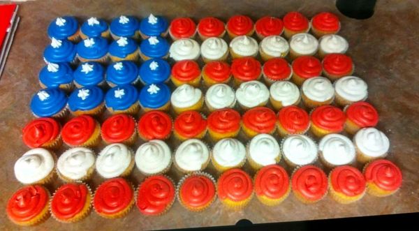 American Flag Cupcake Cake