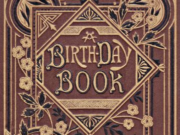 Colour photograph of a vintage gold front cover of the classic Birthday Book from Living Time Books.