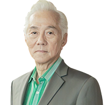 Portrait of an elderly man in a green shirt and gray blazer.