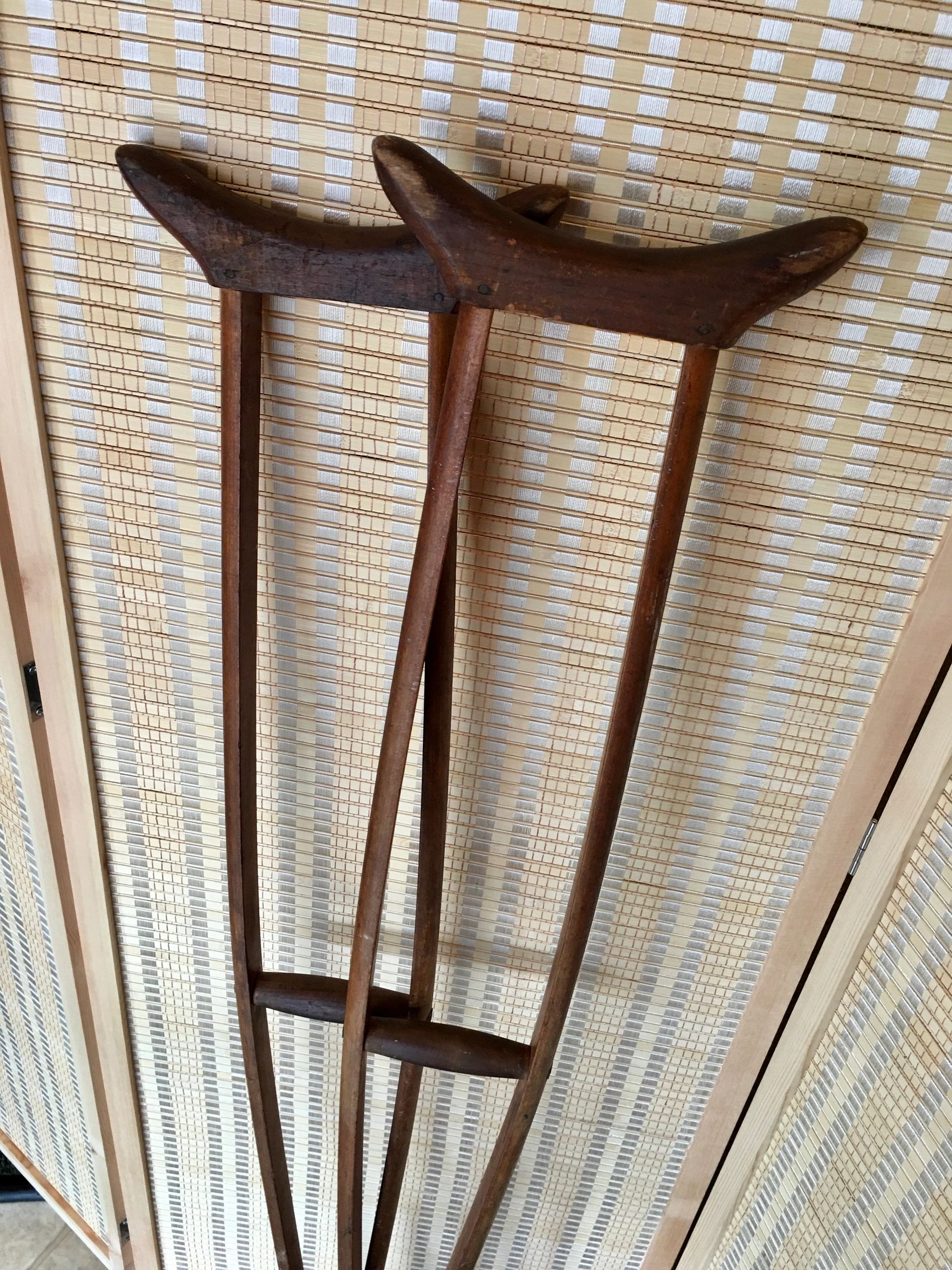 Souvenirs & Events Memorabilia Antique Wooden Crutches — Early 1900s