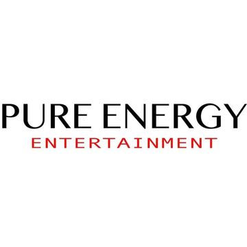 Logo of Pure Energy Entertainment with simple black and red text.