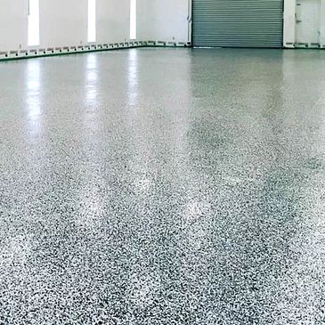 Commercial epoxy flake flooring