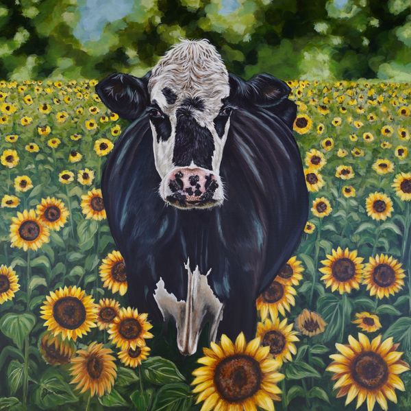 24x24 Original acrylic on canvas. 2026 Field of Gold.