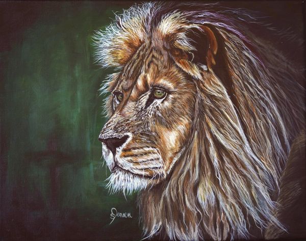 Big cats collection. Lion with subtle hidden cross. Religious, king. 