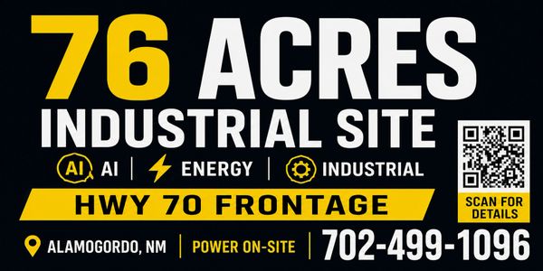 76-acre industrial site for sale with Hwy 70 frontage in Alamogordo, NM.