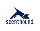 Logo featuring a stylized dog sniffing the ground with the text scenthound representing pet care services partnership