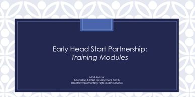 Early Head Start Partnership Training Modules