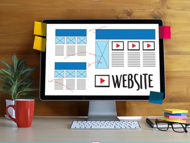 image of a desktop screen showing a web design template
