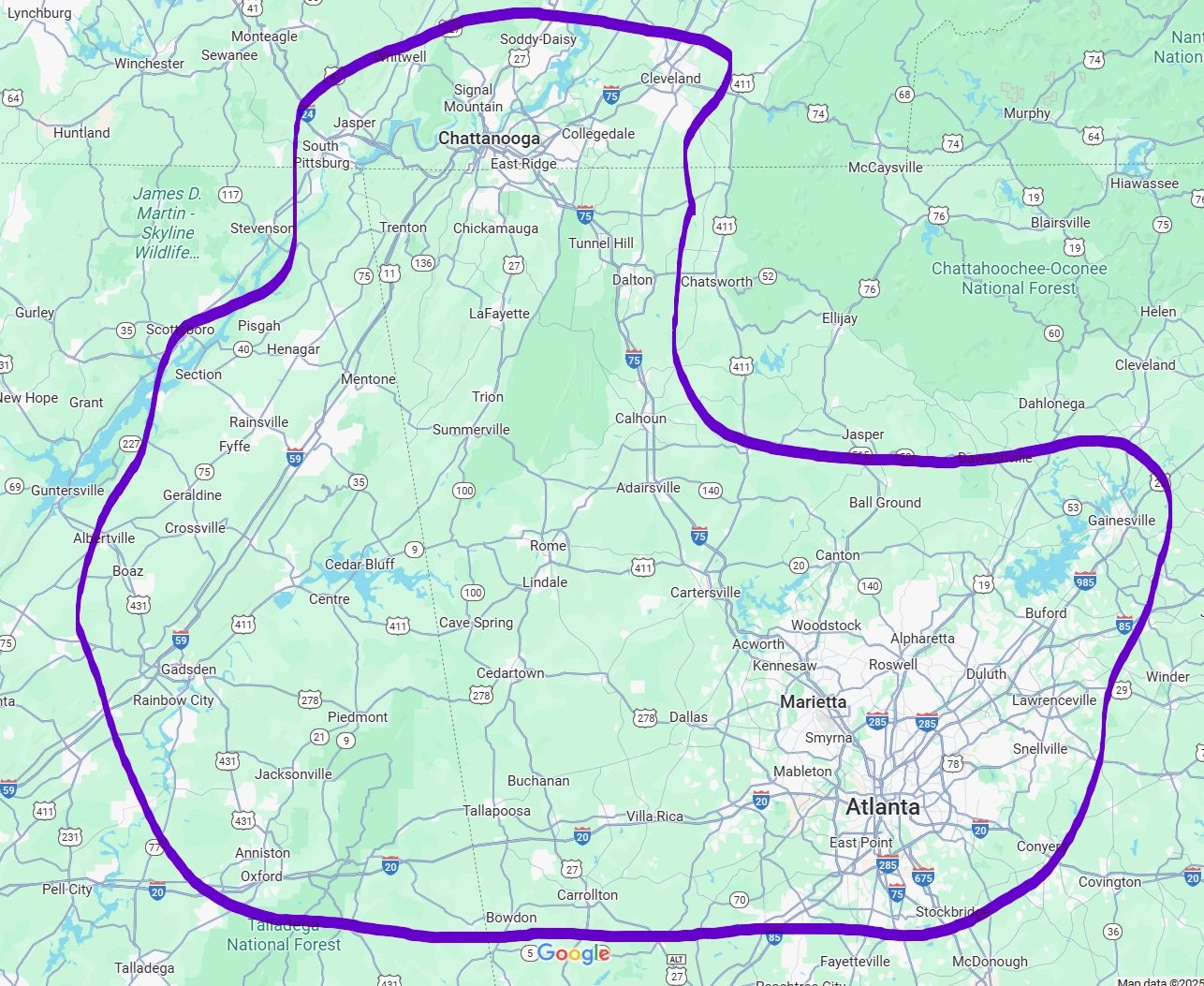 Our service areas.