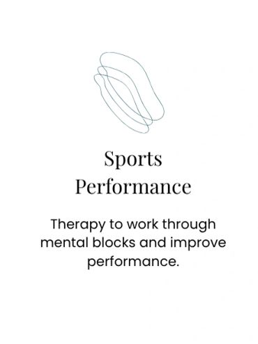 Sports performance therapy for mental blocks.