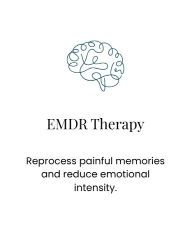 Line art image of a brain and description of EMDR results.