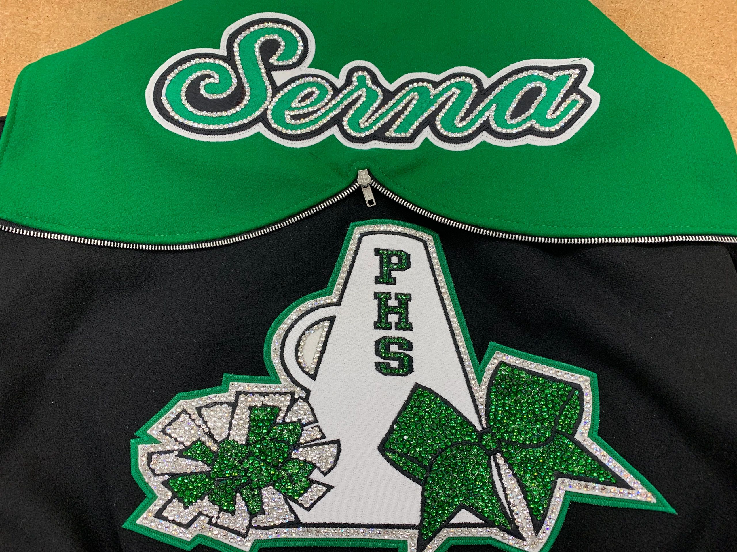 Boston Green White 25 Varsity Jacket