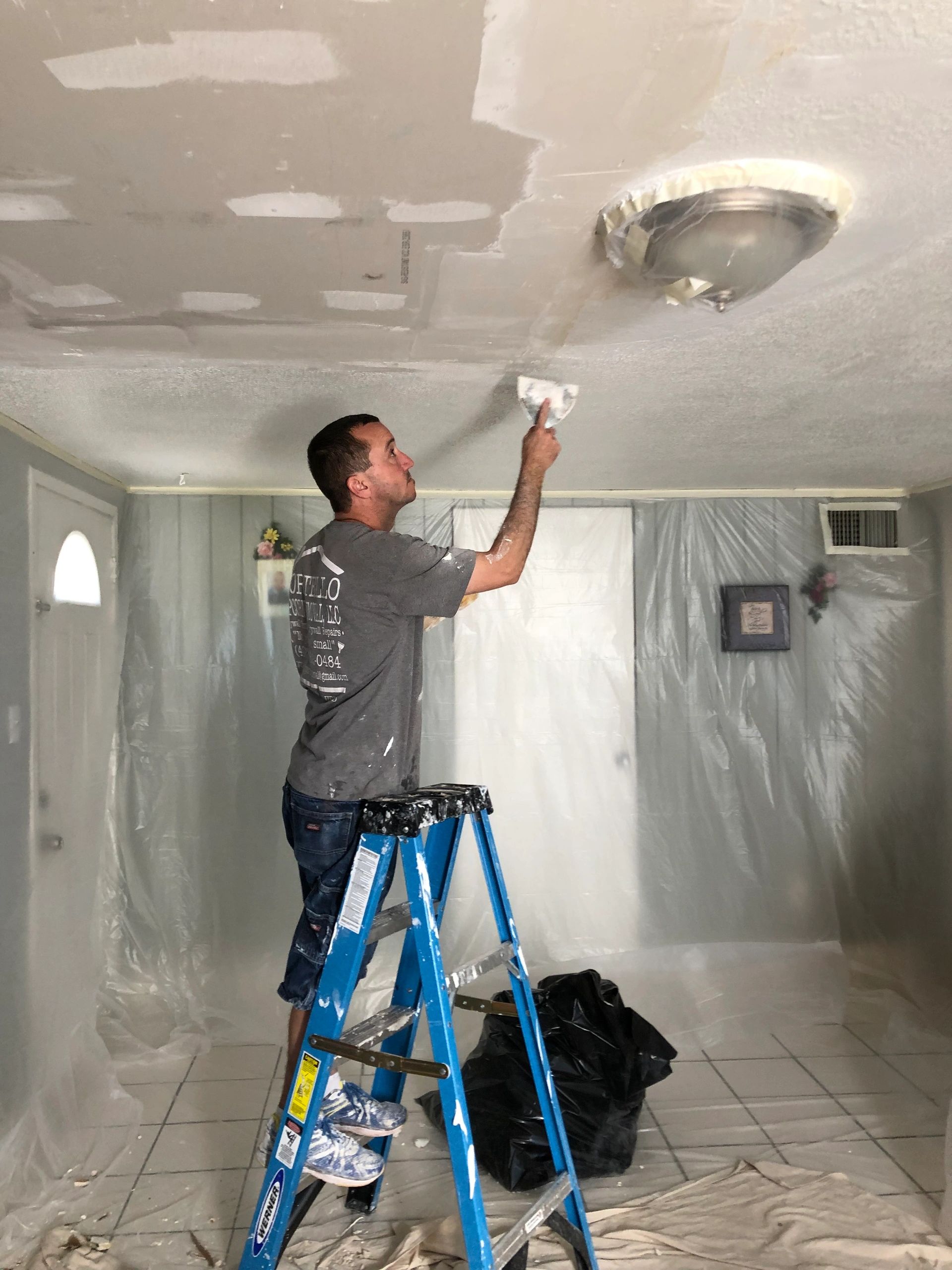 Portello Popcorn Removal Drywall Repair, Popcorn Removal