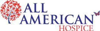 Logo with a tree and butterfly for All American Hospice.