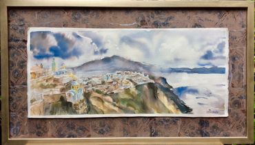Santorini View. Watercolor $240