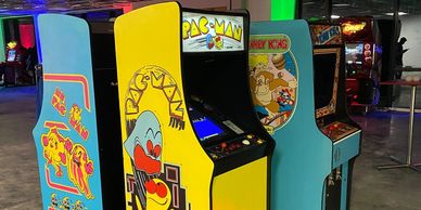Classic arcade games at a church event