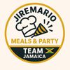 Logo for Jiremario Meals &amp; Party Team Jamaica with chef hat and Jamaican flag.