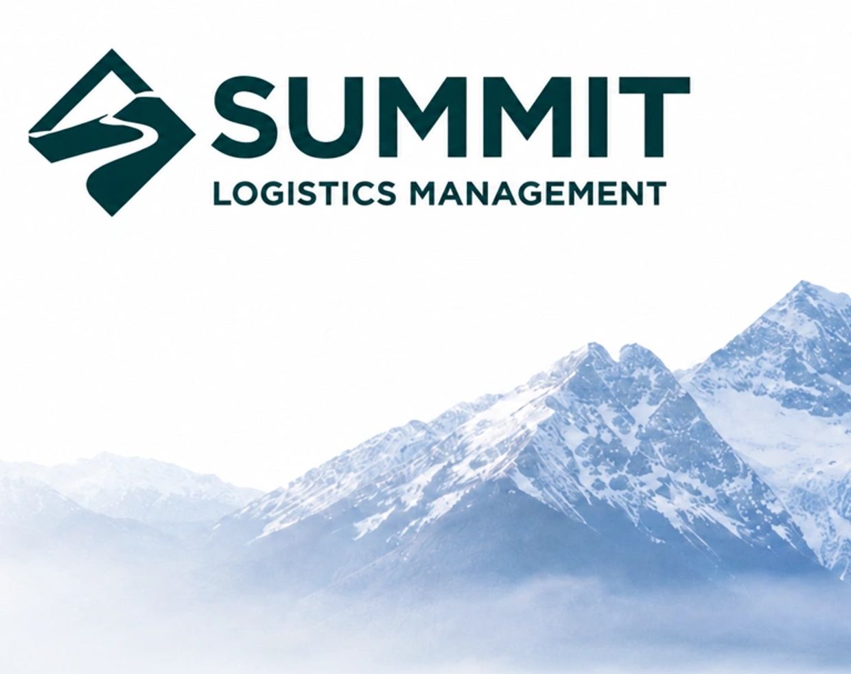 Summit Logistics Management logo above a snow-capped mountain range