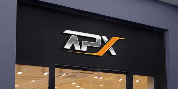 Modern store entrance with APX logo in silver and orange.