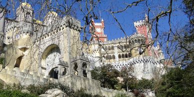 Vista do Palácio da Pena, em Sintra, Portugal.