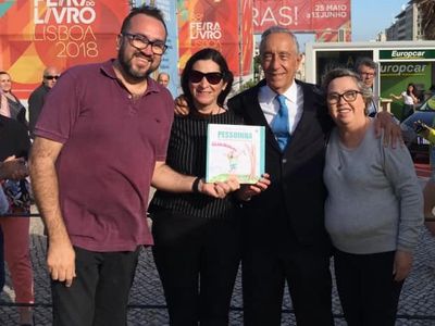 MM com Paula Trigo, o presidente de Portugal Marcelo Rebelo de Sousa e Ruth A. Rodrigues (2017).