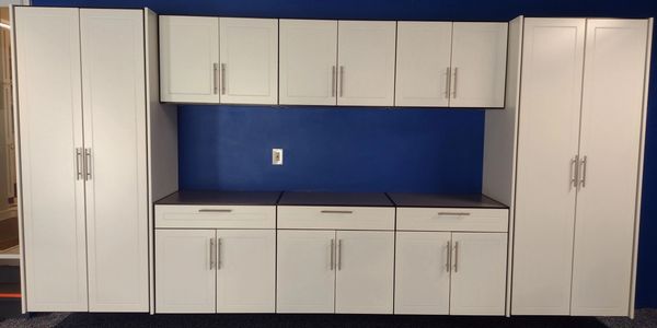 13' Wall mounted garage cabinet system 