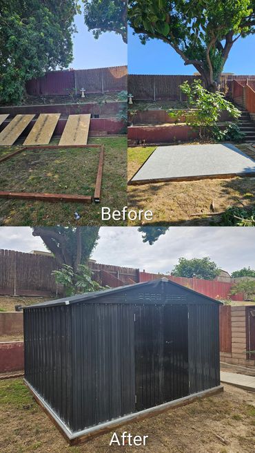 Title: Residential 10' × 12' Storage Shed & Wood Subfloor Installation