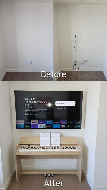 Title: Residential TV Wall Mount & Cable Concealment
