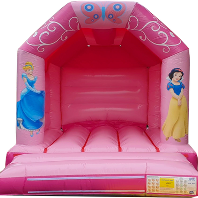 Pink Princess 10 x 12 ft bouncy castle | Abbey Bouncy Castles | www.abbeybouncycastles.com